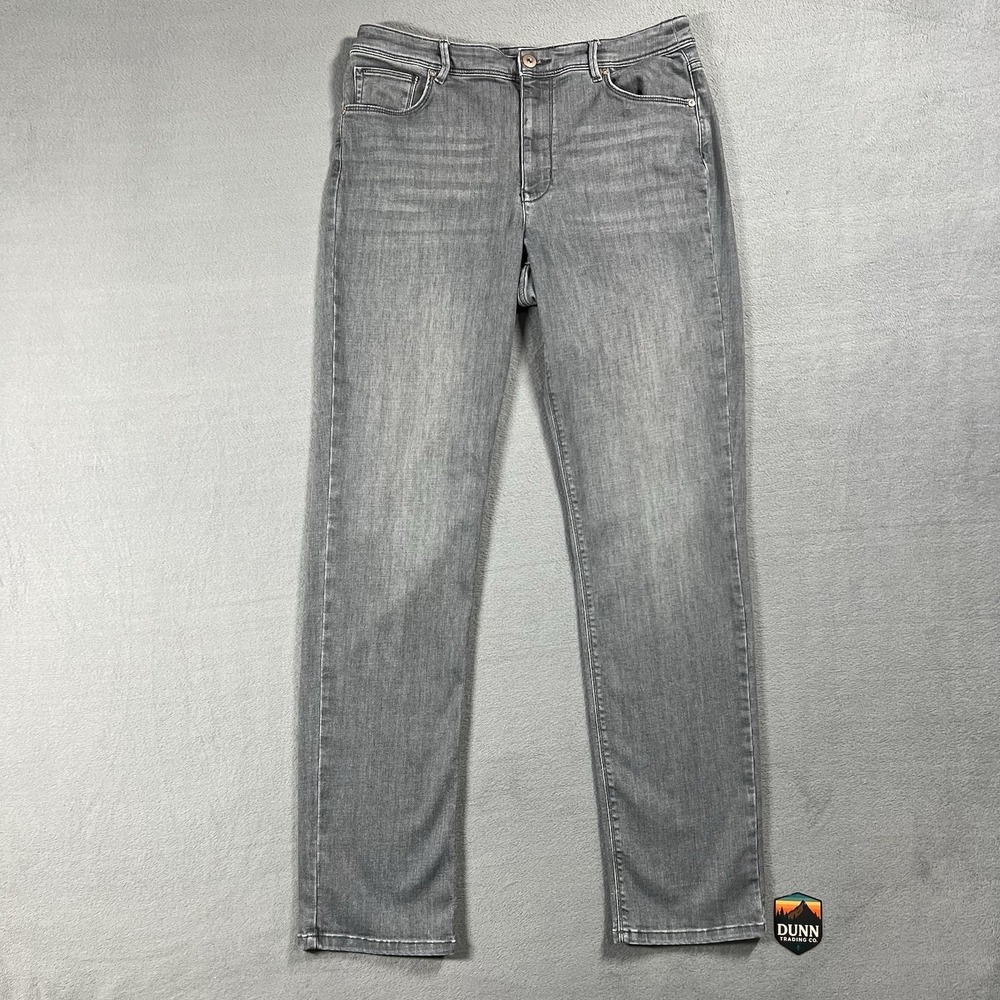 J Jill Jeans Womens 12 Tall Gray Straight High Rise Stretch Denim